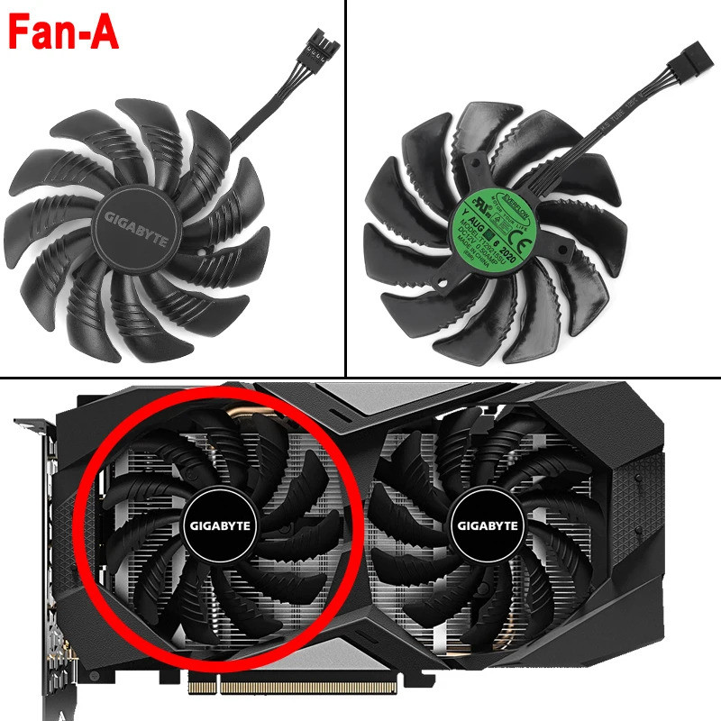 88MM T129215SU GTX1660 Card Đồ Họa Thay Thế Quạt Cho Gigabyte RTX 1660 SUPER OC 6G Card Đồ Họa Quạt Làm Mát