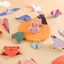 JUIC DIY Giấy Động Vật Bộ, Trang Trí Bàn Làm Việc Sáng Tạo Động Vật Dễ Thương Origami Papercraft Bộ Dụng Cụ, Handmade Người Yêu Động Vật Origami Giấy Mèo