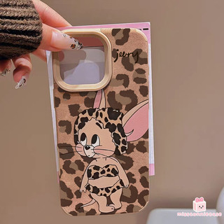 Ốp Lưng Cho Iphone 17 14 16 13 15 12 11 Pro Max Air 14 15 16 Plus X XR XS Max Cool Leopard In Hình Dễ Thương Chuột Jerry Da Lông Vũ Họa Tiết Bao