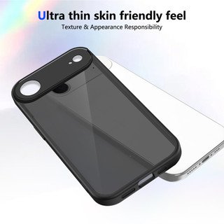 Dành Cho iphone 17 Air Case Trong Suốt Cứng Lưng Da-Cảm Giác Mềm Khung TPU Chống Sốc Mỏng Vỏ