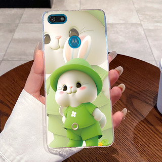 Dành Cho Motorola Moto E6 Chơi Ốp Lưng Trong Suốt Mềm TPU Silicone Thỏ Dễ Thương Ốp Lưng Cho MOTO E6Play 2019 Ốp Lưng Bảo Vệ Vỏ Điện Thoại