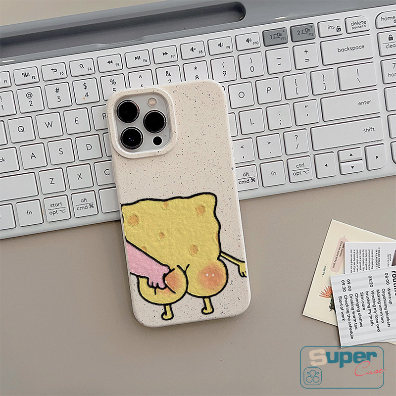 Ốp lưng tương thích cho IPhone 13 17 16 11 15 14 12 Pro Max XR Air X XS Max 8 14 15 6 6s 16 Plus SE 2020 Phim hoạt hình sáng tạo SpongeBob Patrick Friends Vỏ thân thiện với môi trường có thể phân hủy