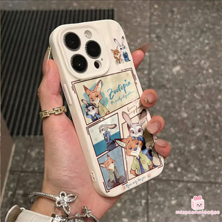 Ốp Lưng Cho Iphone 13 14 11 15 12 16 17 Pro Max 7Plus 16 7 15 14 8 Plus Air XR X XS Max SE Thiết Kế Truyện Tranh Hoạt Hình Dễ Thương Judy Nick Cặp Đôi Nếp Nhăn Không Đều Matte Cover