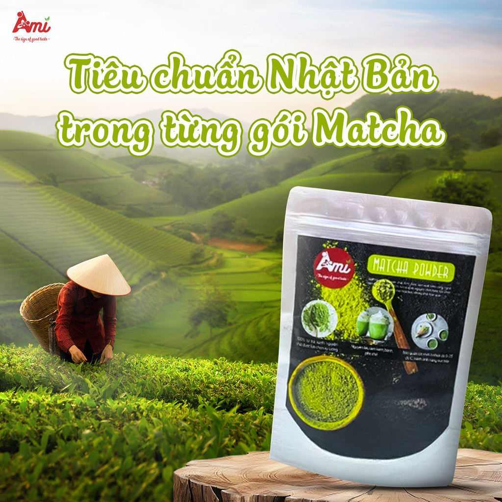 Combo Sữa Oatside Barista Blend 1L + Bột Matcha Ami (Nhật) 100, Nguyên Liệu Pha Matcha Latte Ngon