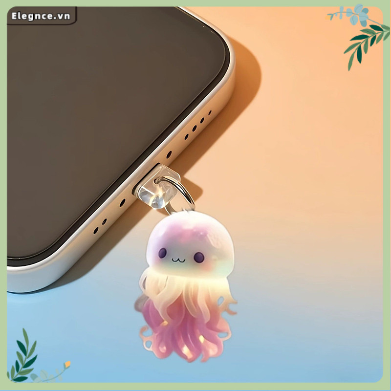 【Elevn】2D Flat Acrylic sứa Bụi Cắm Charm IP Loại C Bụi Nắp Cổng Sạc Nắp Cho Tai Nghe Jack Chặn Nắp Phụ Kiện | BigBuy360 - bigbuy360.vn