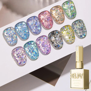 XEIJAYI Broken Starlight Series Gel Móng Tay Siêu Flash Nhiều Màu Sắc Kim Sa Lấp Lánh Lớn Quang Trị Liệu Keo Móng Tay Nghệ Thuật Làm Móng Tay Cho Tiệm Làm Móng Tay 15ml