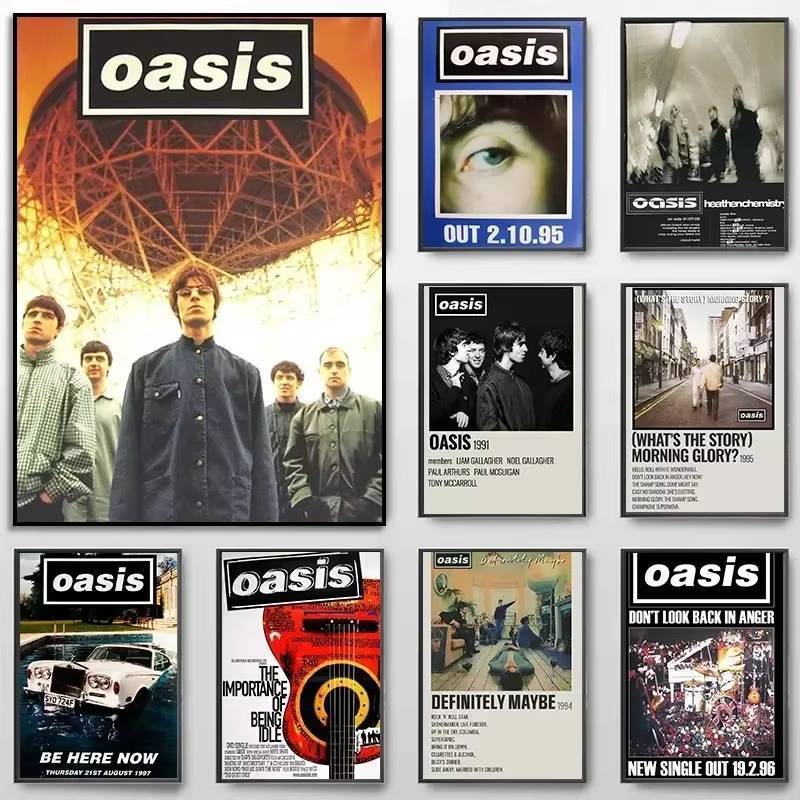 Tranh Canvas Cổ Điển Oasis Ban Nhạc Hóa Học Trang Trí Nhà Nghệ Thuật Poster