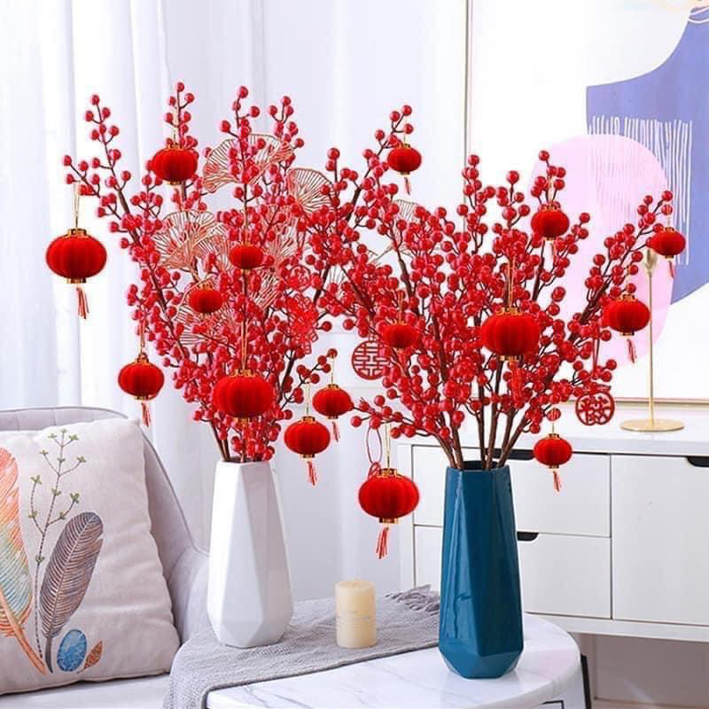 Quả Đèn Lồng Đỏ Bọc Vải Nhung Trang Trí Tết Siêu Đẹp Các Size 3,4,5,6,8,10