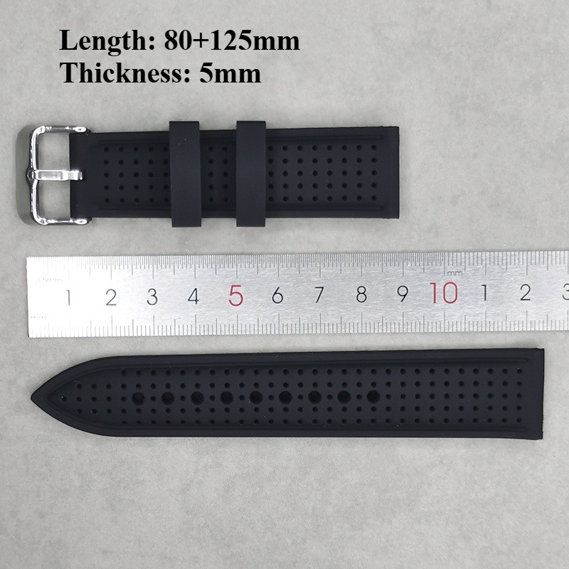 Phát hành nhanh Dây đeo đồng hồ cao su silicon thể thao 20 / 22 / 24mm dành cho thợ lặn lặn dành cho nam nữ Dây đeo đồng hồ Unisex Khâu thủ công