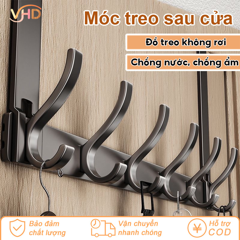 Thanh Móc Treo Sau Cửa Không Cần Khoan - Chất Liệu Nhôm Cao Cấp Chống Gỉ, Tiết Kiệm Không Gian Tối Đa