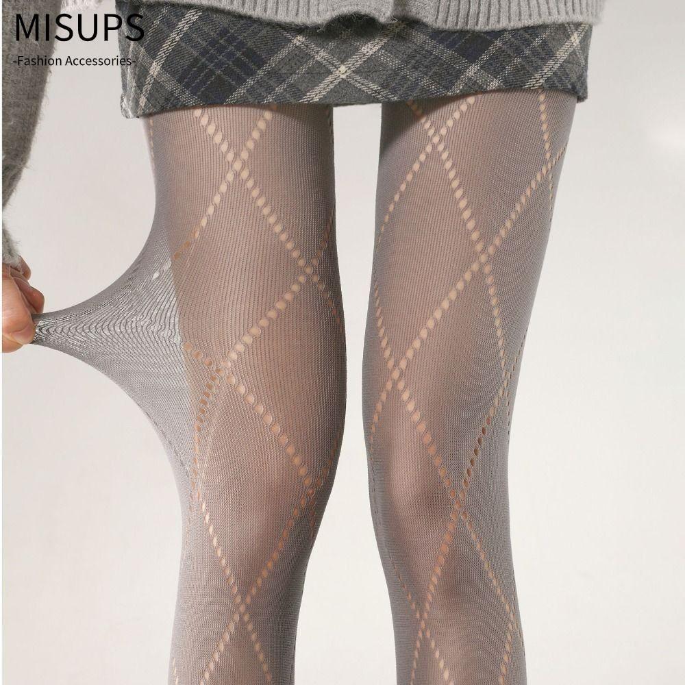 Đồ lót nữ Misups phong cách Y2K với vớ mỏng co giãn cao Jacquard