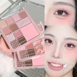Bảng Phấn Mắt Matte Pearly 12 Màu - All in One Rose Pink Blush Fine Shimmer Pigment