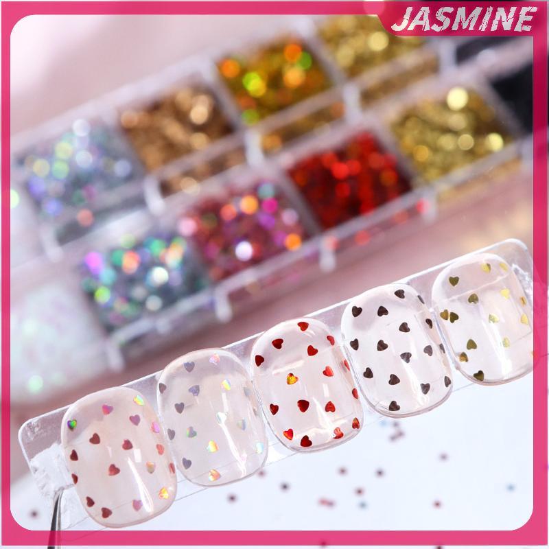 JASMINE 1mm Ngôi Sao Lấp Lánh Móng Tay Lấp Lánh Tình Yêu Lấp Lánh Trang Trí Móng Tay Salon Thiết Kế Phụ Kiện Dễ Thương DIY Nail Art Design JASMINE