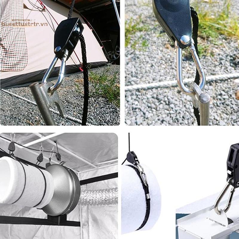 Mái hiên có thể điều chỉnh kèm dây nâng và buộc cho lều