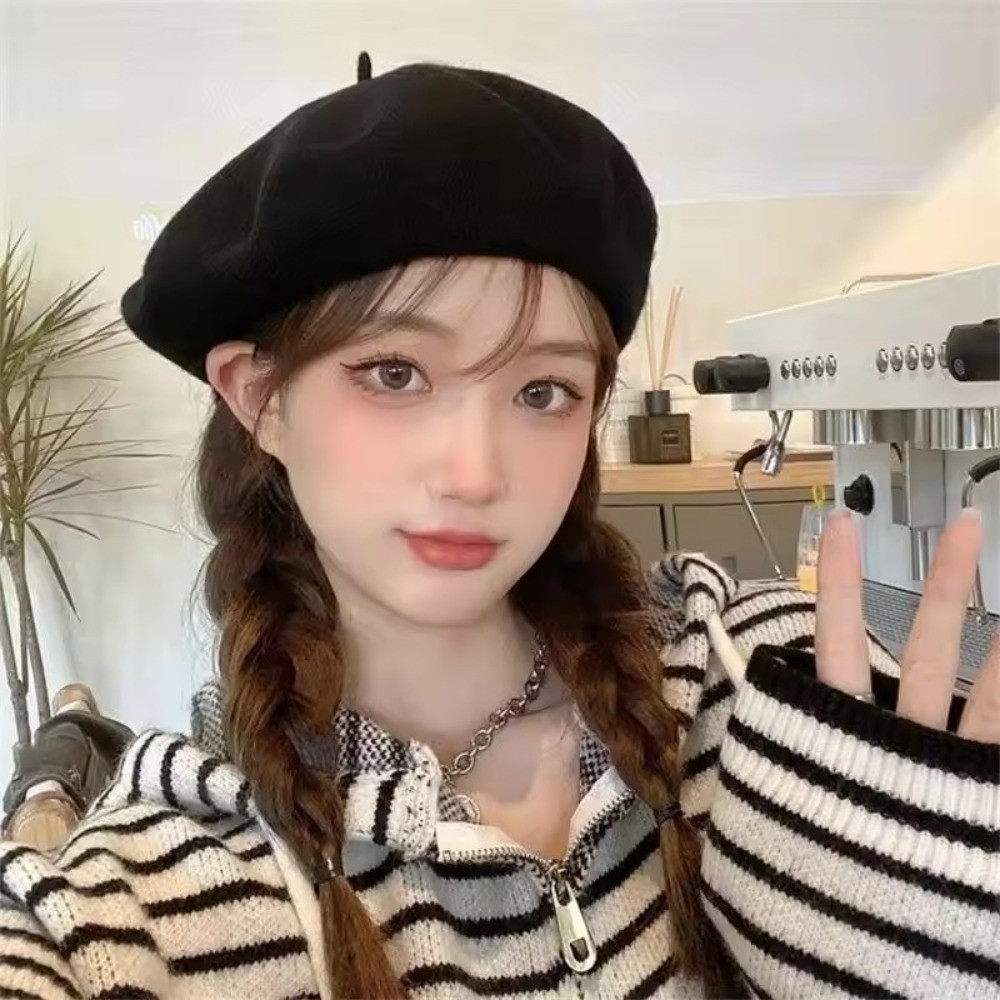 Mũ nồi len ấm áp phong cách Pháp cổ điển dành cho nữ, phù hợp mùa thu đông