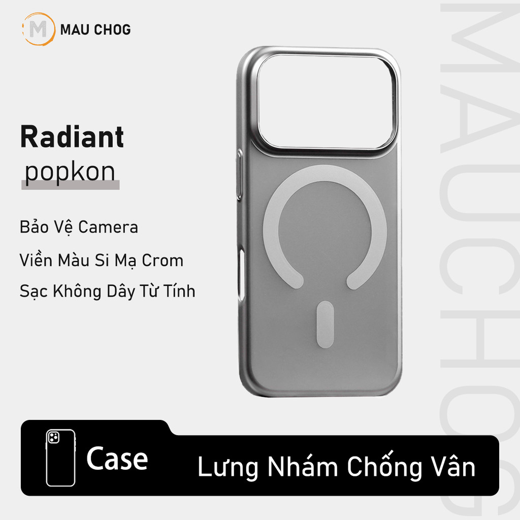 Ốp Siêu Mỏng Nhám Mờ Chống Vân Tay Viền Si Mạ Crom Cho Điện Thoại iPhone 17 Pro Max 16 15 14 13