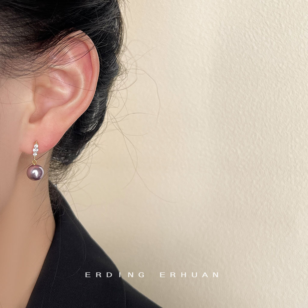 Bông tai ngọc trai cao cấp mạ vàng 14K, thiết kế đơn giản phù hợp mọi dịp