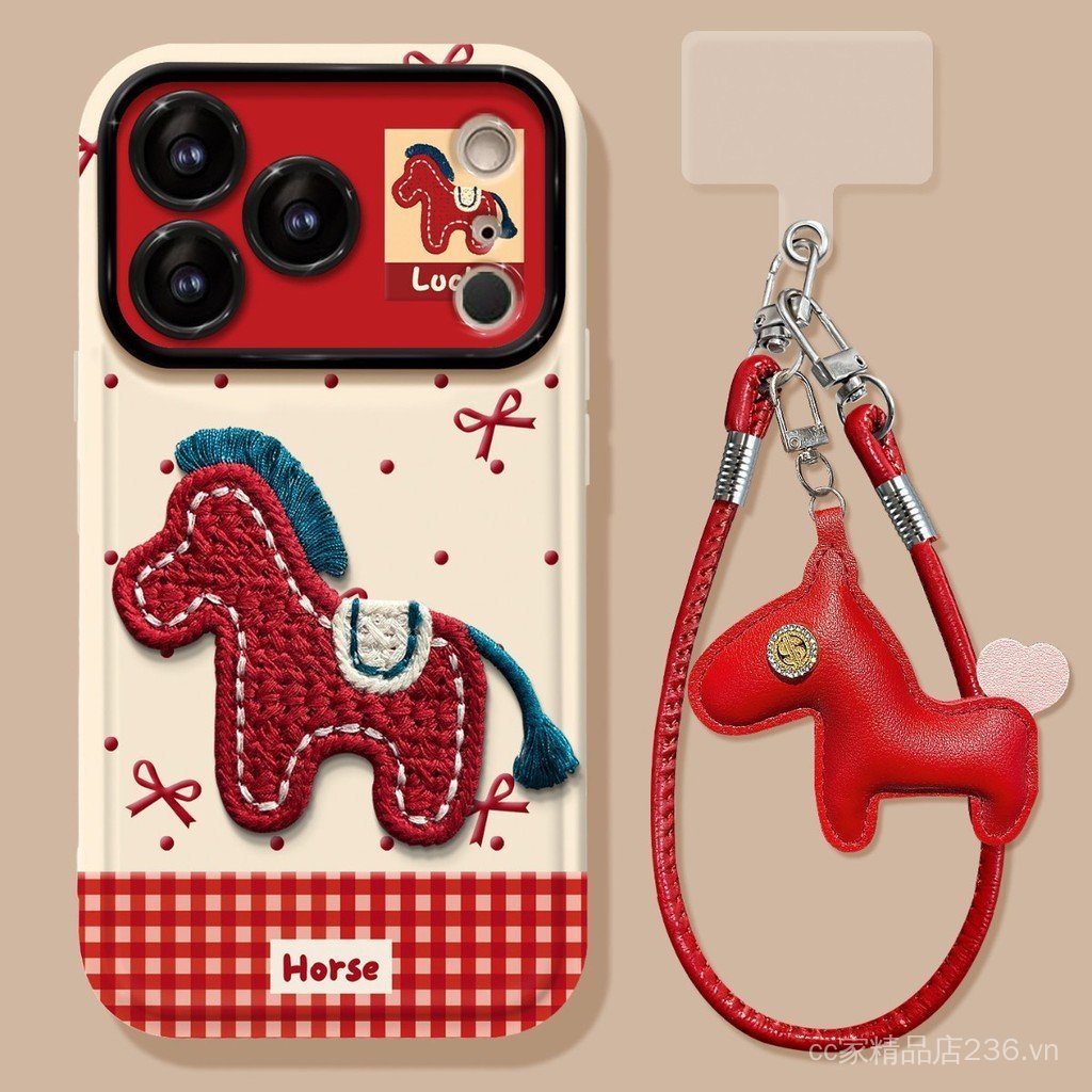 Dây buộc Pony sang trọng Thích hợp cho 17 Vỏ điện thoại năm mới iphone15promax Dễ thương 16 Silicone 14 Nữ