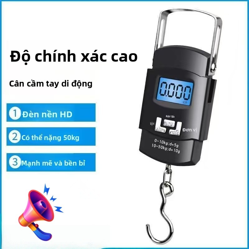 Cân điện tử mini cầm tay 50kg – thiết kế gọn, màn hình LCD, độ chính xác cao, đa năng tiện lợi