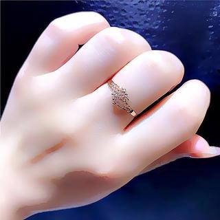 Rt [Phong Cách Ngọt Ngào] Nga 18k Hoa Hồng Vàng Rỗng Hoa Văn Nhẫn Thời Trang 14k Tím Vàng Rỗng Hoa Văn Nhẫn Mở Nhẫn Nữ