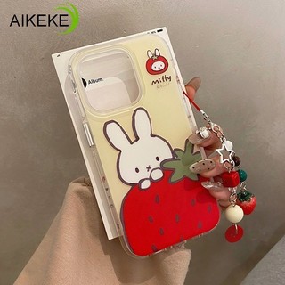 Vỏ Thỏ Dâu Dễ Thương Cho Realme 15 14 13 12 11 Pro Lite Plus 15T 14T 14x 12 + 12x 11x 10 9 5G Speed SE 9i 4G 5G Vỏ Điện Thoại Vòng Tay Dâu Dễ Thương Ốp Lưng Trong Suốt