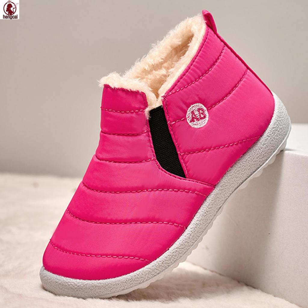Unisex Cotton Boots Mùa Đông Boot Lông Ấm Lót Giày Tập Đi Cho Bé Đi Bộ Đường Dài