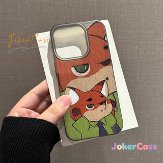 Ốp Cho IPhone 13 17 16 11 15 12 14 Pro Max 16 14 7 8 15 Plus XR X XS Max Air SE 2020 Cặp đôi cáo và thỏ nghiêm túc