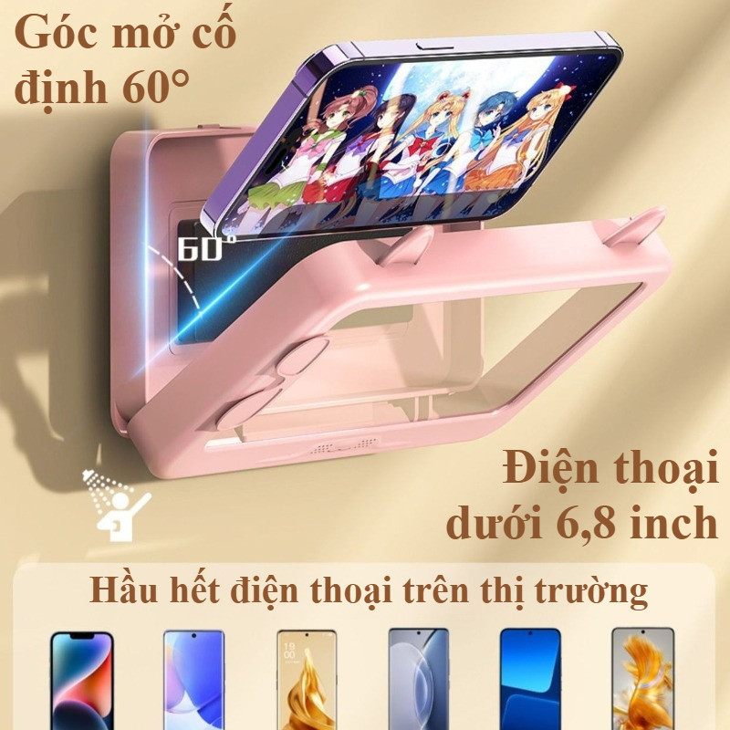 Hộp Đựng Điện Thoại Chống Nước Treo Tường Xoay 360 Độ Cảm Ứng Siêu Nhạy Giá Đỡ Nhà Tắm Tiện Lợi
