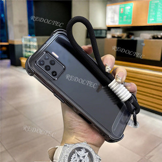 Ốp lưng OPPO A94 Reno 5F 4G Vỏ trong suốt chống sốc có dây buộc 2025 Thiết kế mới Camera Protecion Vỏ điện thoại mềm siêu mỏng OPPO Reno5 F Reno5F