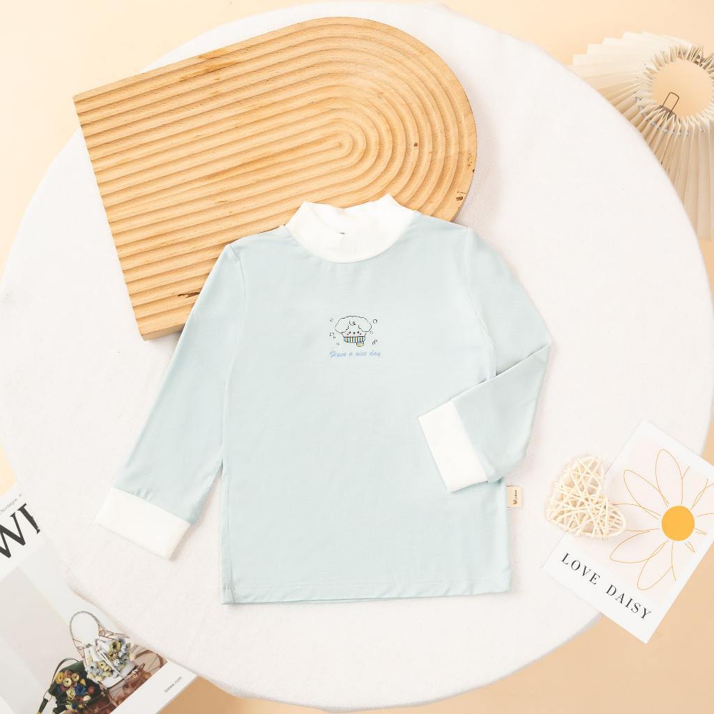 Áo giữ nhiệt cho bé trai bé gái UNBEE cổ 3cm chất tencel mềm mịn, giữ ấm - Áo thu đông cho bé