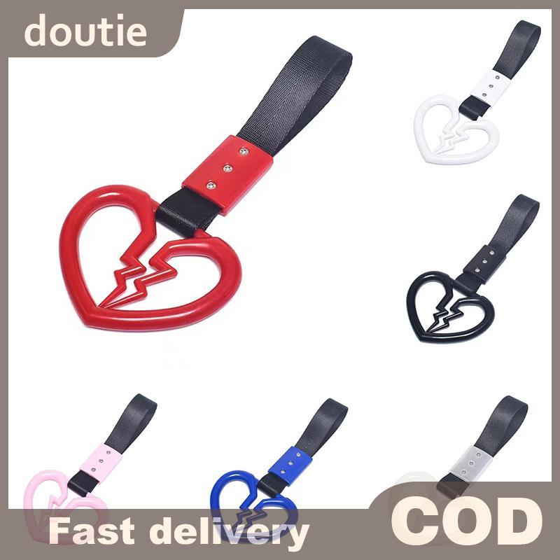 Doutie Dễ Thương Vỡ Hình Trái Tim Xe Chống Tĩnh Điện Dây Đeo Trang Trí Vòng Cảnh Báo Tàu Điện Ngầm Xe Buýt Tay Cầm Xe Phía Sau Trước Ốp Lưng Cảnh Báo Vòng VN