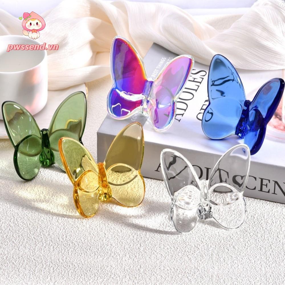 Trang trí máy tính để bàn PWSEND, Tượng hình bướm pha lê Mini, Đồ trang trí bàn thủy tinh sáng tạo cho đám cưới và tiệc tùng