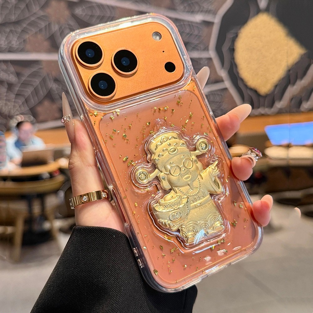 Ốp Điện Thoại Nhựa Mèo May Mắn 3D Cho iPhone 17 Pro Max 17 Air 16 Plus 15 14 13 12 11 Vỏ Bảo Vệ Chống Sốc