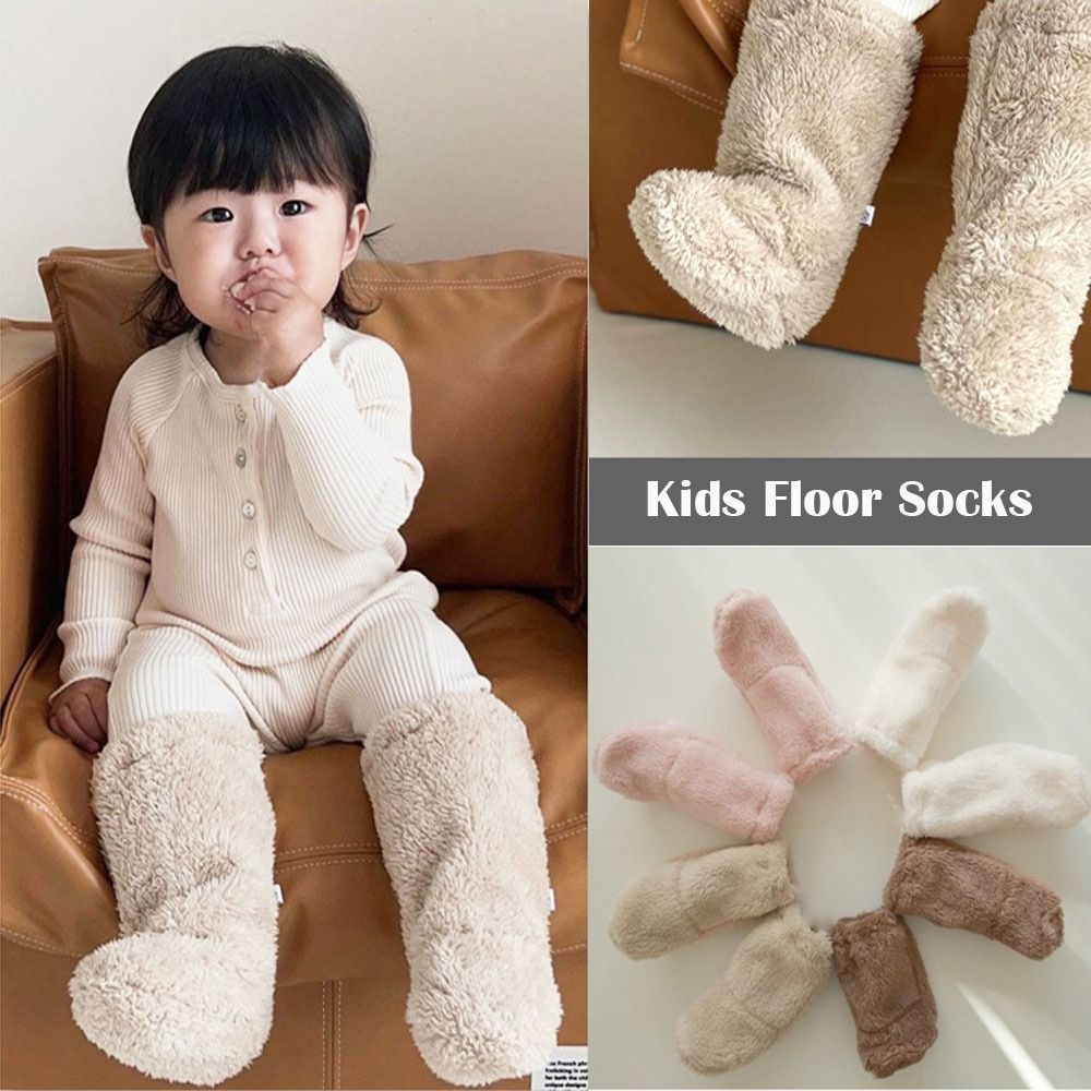 TPKSF98 Tất Sang Trọng Cho Bé Sơ Sinh, Ấm Áp Chống Trơn Trượt Cho Bé Trẻ Sơ Sinh, Tất Ngủ Dày Màu Trơn Dễ Thương Cho Trẻ Em Mùa Đông