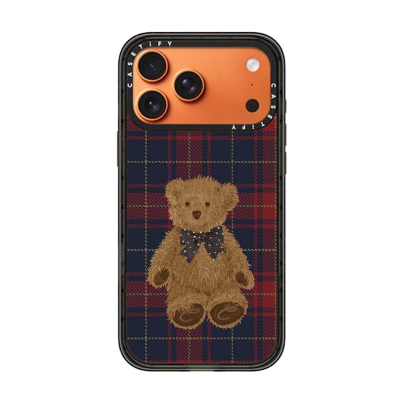 CASECASE X Nơ Gấu Đen Cạnh Trong Suốt Cứng Hút Từ Tính Tác Động Dành Cho Apple IPhone 12 13 14 15 16 17 Pro Max Air Plus Có Hộp