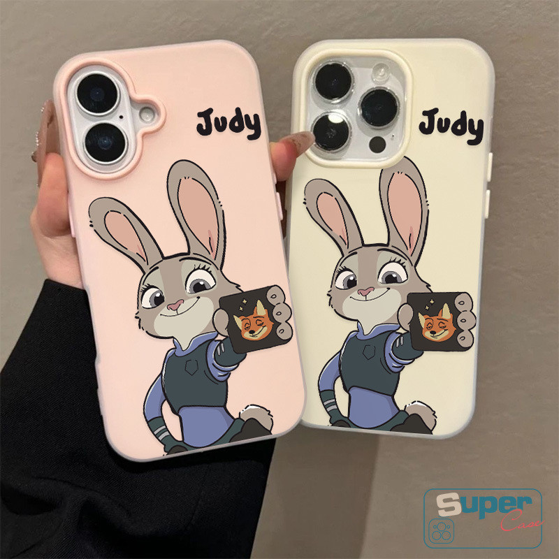 Ốp Lưng Tương Thích Cho IPhone 13 15 17 16 11 14 12 Pro Max 15 16 17 Pro XR Air 7Plus X XS Max Cặp Đôi Thời Trang Thỏ Dễ Thương Cáo Hoạt Hình Zootopia Silicone Mới 2 in1 Cover