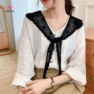 HWETR Phong Cách Vintage Rỗng Ra Móc Ren Khăn Choàng Nữ Áo Vai Giả Cổ Áo Mũi Cho Quần Áo Trang Trí Mới