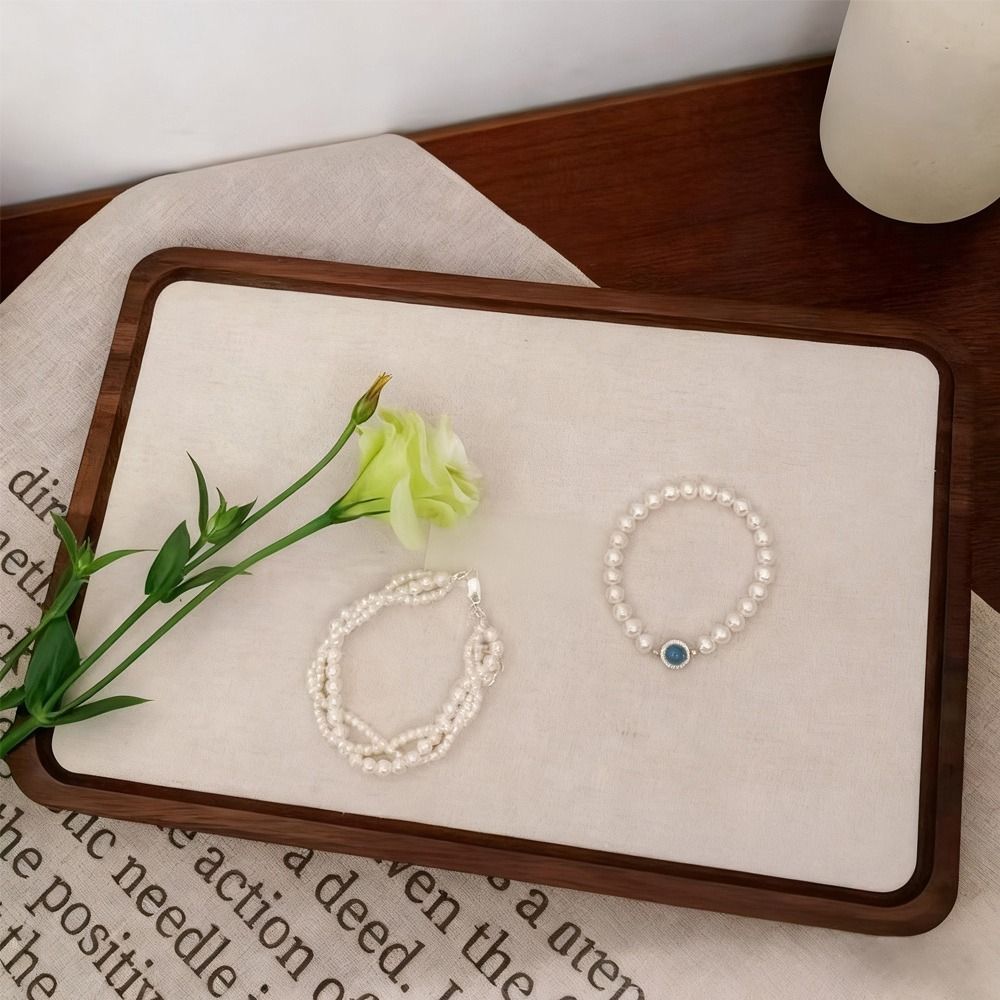 Khay đựng đồ trang sức bằng gỗ MARGREDY, Thiết kế cổ điển Khay trưng bày trang sức phong cách tối giản, Giá đỡ vòng cổ Chất liệu bằng gỗ nguyên khối Màu trưng bày khay gỗ nguyên khối