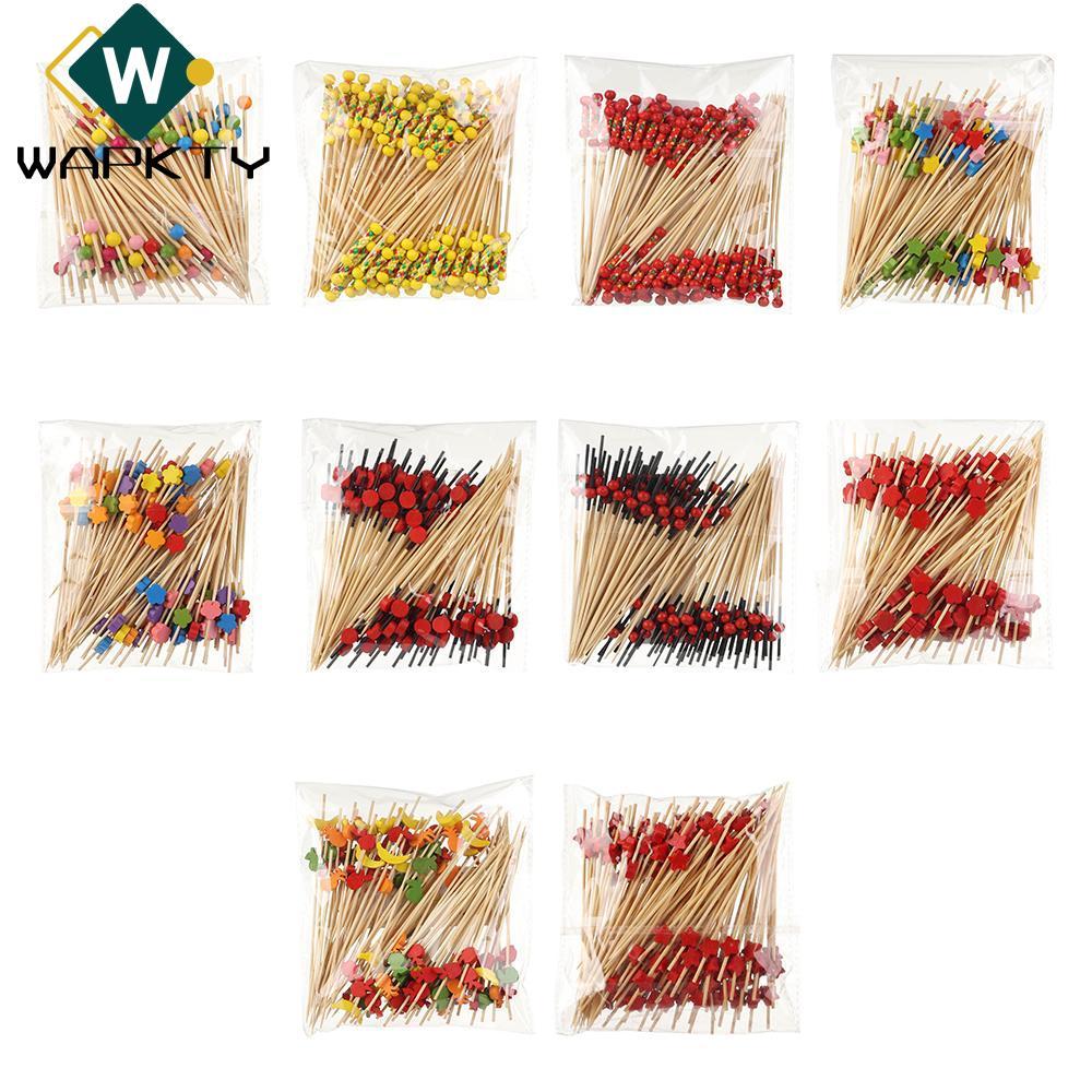 WAPKTY 100 Chiếc Tre Chọn Tiệc Cưới Cung Cấp Salad Sandwich Tăm Cupcake Trái Cây Nĩa Salad Rau Que Thực Phẩm Trái Cây Cocktail Trang Trí