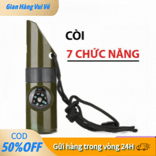 [24H] Còi Sinh Tồn Đa Năng – Có Đèn LED, La Bàn, Nhiệt Kế, 7 Tính Năng Trong Một Sản Phẩm