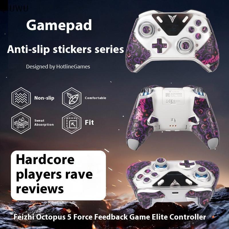 Nhãn dán chống trượt QIUWU cho Flydigi Vader 3 Pro Flydigi Vader 4 Pro Tay cầm trò chơi không dây Nút tay cầm chơi Game Bộ băng chống trượt.