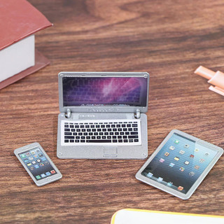 3 Cái / bộ 1: 6 Nhà Búp Bê Mô Phỏng Thu Nhỏ Laptop Điện Thoại Máy Tính Bảng Mô Hình Nhà Búp Bê Học Cảnh Trang Trí Đồ Chơi