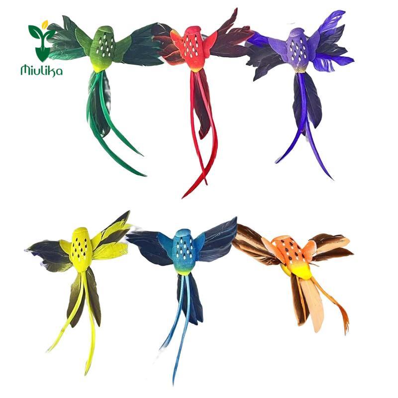 Miulika 6x Mô hình chim ruồi lông vũ giống như thật Chim xốp giả Nhìn thực tế
