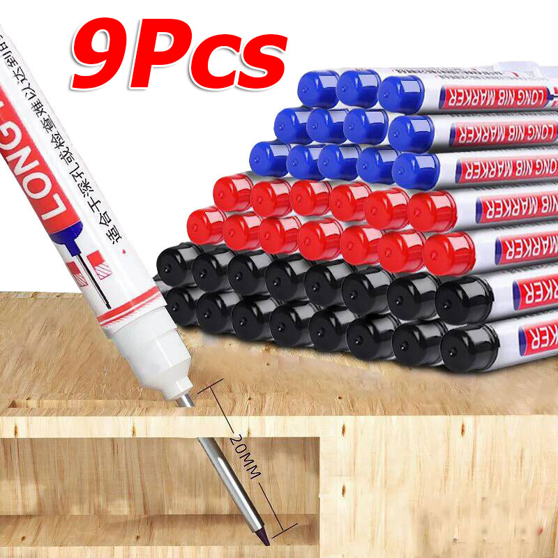 3 / 6 / 9 Cái Bút đánh dấu lỗ sâu 20mm / Bút đánh dấu dầu chế biến gỗ đầu dài