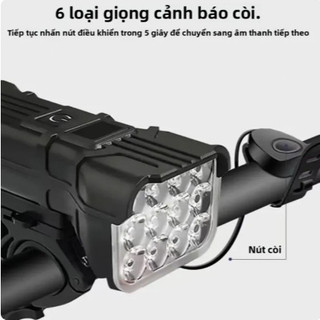 12 Đèn LED Sạc Trước Xe Đạp Có Sừng MTB Đầu Đèn An Toàn Cho Đi Xe Đạp Ban Đêm Chống Nước IPX 5 đèn bán như tôm tươi