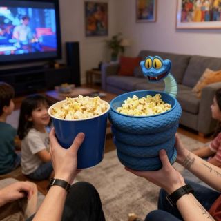 Crazy Zoo Rắn Dễ Thương Gary Bắp Rang Xô Hoạt Hình Hàng Hóa In 3D Hộp Bảo Quản Máy Tính Để Bàn