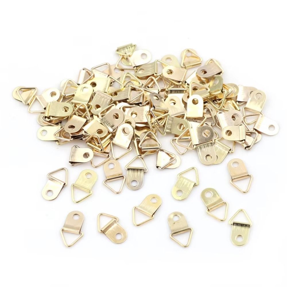 SWISSWIN 100 Chiếc Vòng Treo Tam Giác, Móc Khung Ảnh Một Lỗ Sắt, Có Móc Vít Mini Có Ốc Vít Bốn Màu Hình Chữ D Gắn Tường