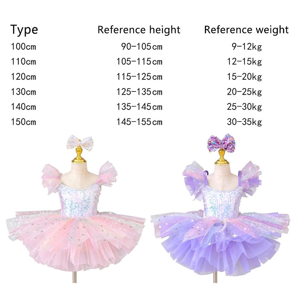 Đầm múa ba lê trẻ em FEDAOG, Đầm dự tiệc Sequin Ballet Tutu, Quần áo biểu diễn hiện đại phồng thời trang trẻ em