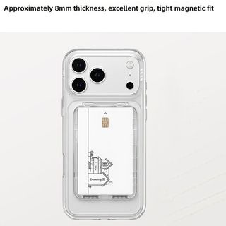 NEATNOOK Cho Túi Đựng Thẻ MagSafe, Hộp Đựng Thẻ Từ Tính Trong Suốt Siêu Mỏng, 2 Khe Cắm Thẻ Ví Chống Sốc Nhẹ Điện Thoại Cho 17 / 16 / 15 / 14 / 13 / 12