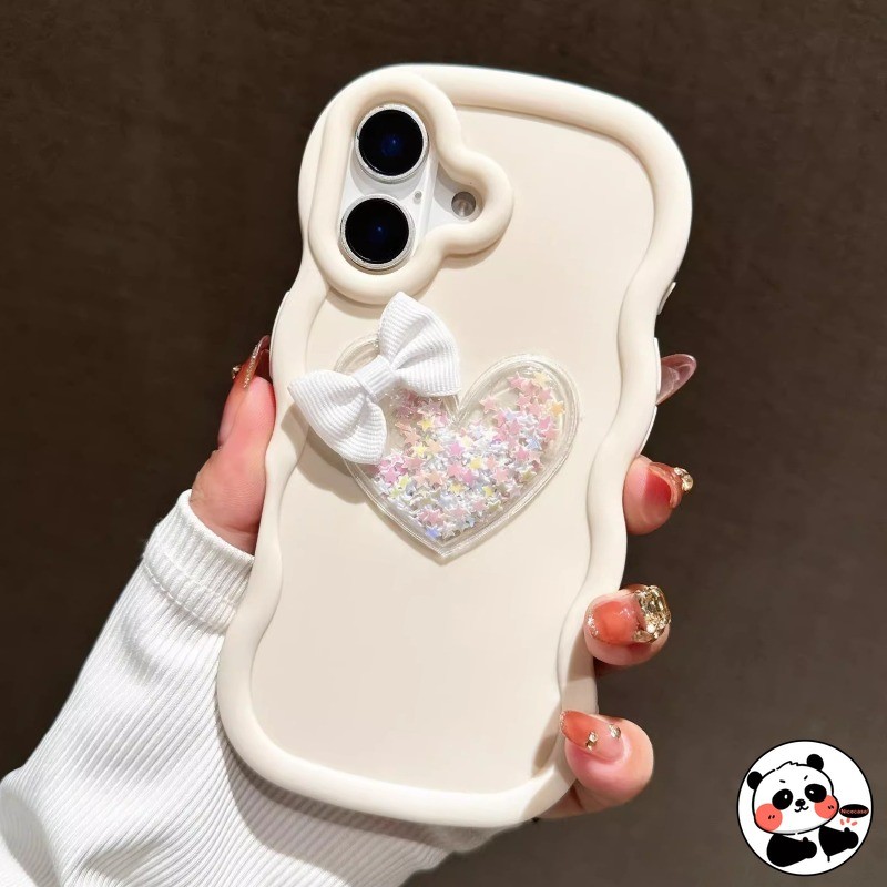 Ốp Điện Thoại Tình Yêu Lấp Lánh 3D Dễ Thương Cho Honor X9C X8C X7C X9A X9B X8A X8B X8 X7A X7 X7B X6 X6A X6S X6B 5G 4G Vỏ Mềm Màu Kẹo Nơ Sóng Chống Sốc